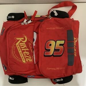 Kids Red lightning McQueen backpack, six pockets.